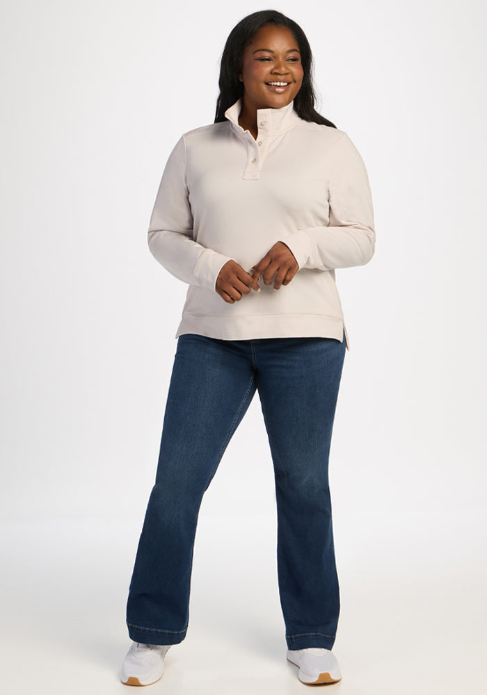 Annie 3 Button Pullover - Ecru