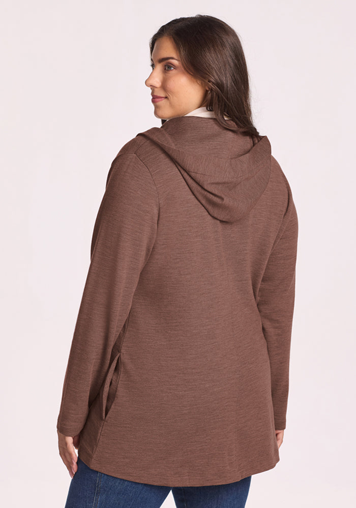 Edna Hooded Cardigan - Sable Heather