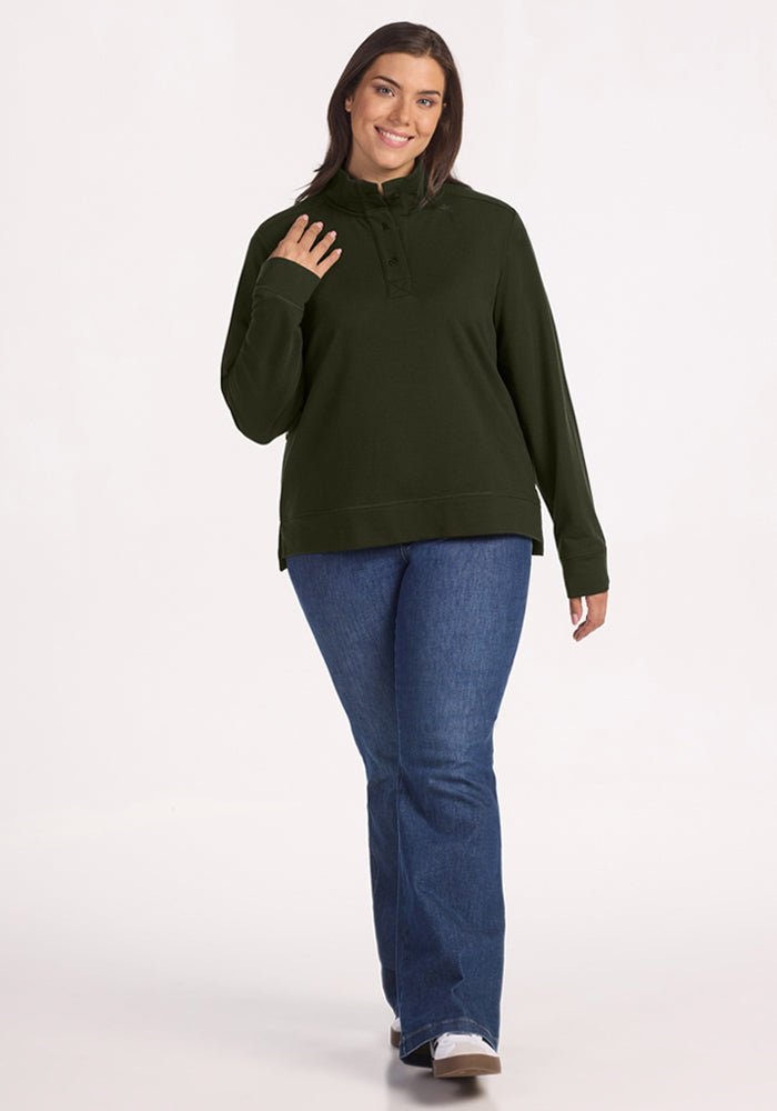 Annie 3 Button Pullover - Duffel Bag