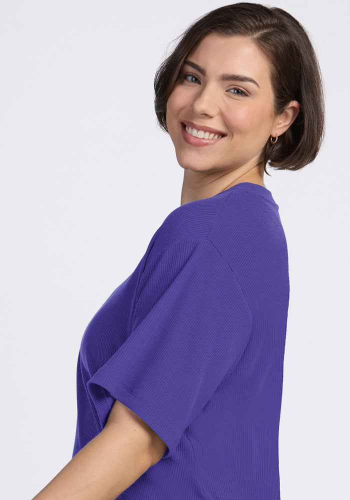 Vera Ribbed Tunic - Berry Indigo