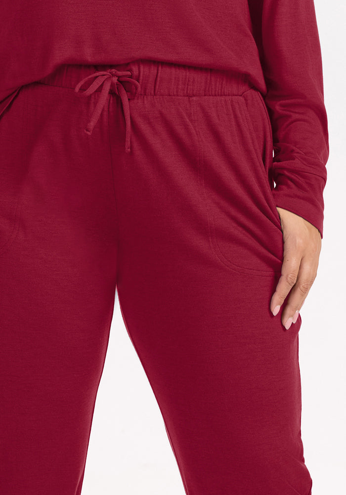 Mary Kate Lounge Pants - Beet Red