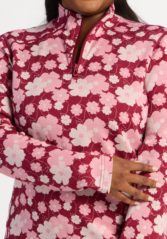 Emi 1/4 Zip - Floral Crush