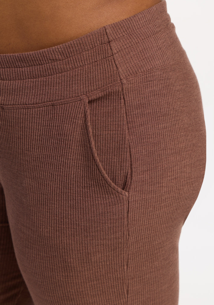 Lennon Ribbed Joggers - Sable Heather