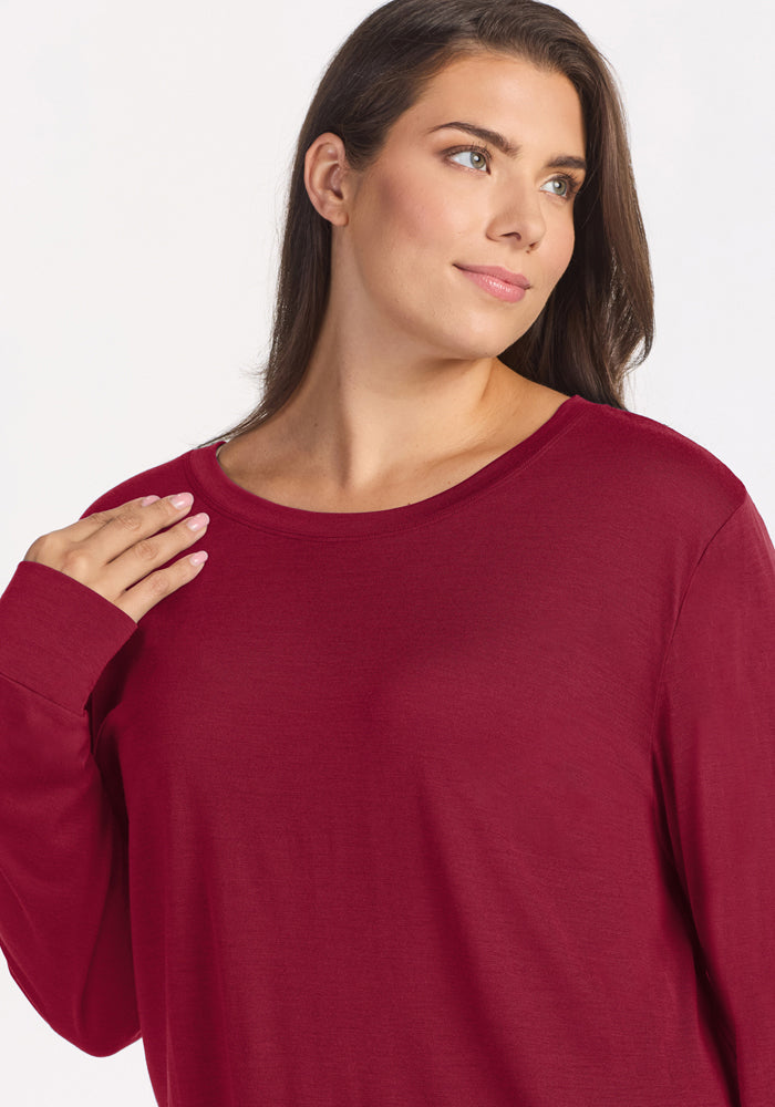 Ashlie Lounge Top - Beet Red