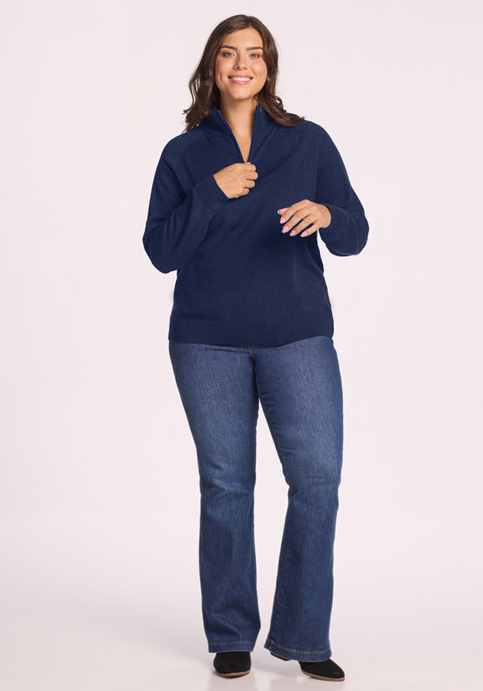 Collins 1/4 Zip Sweater - Ocean Cavern