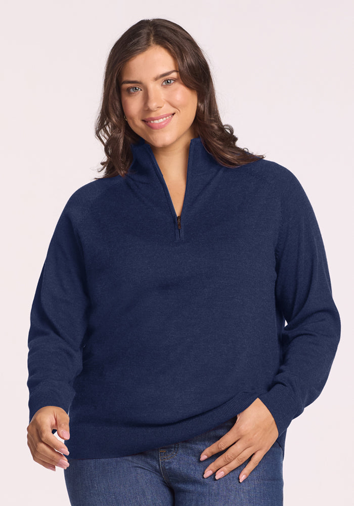 Collins 1/4 Zip Sweater - Ocean Cavern