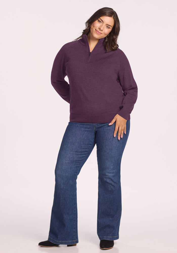 Collins 1/4 Zip Sweater - Purple Iris