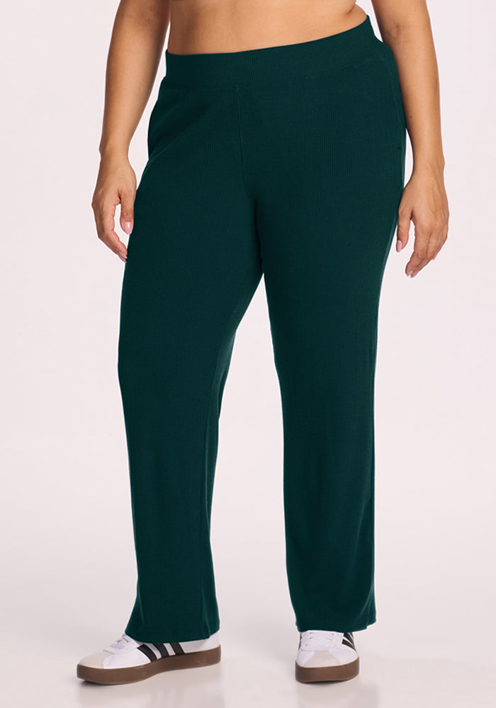 Luca Ribbed Pants - Deep Pine