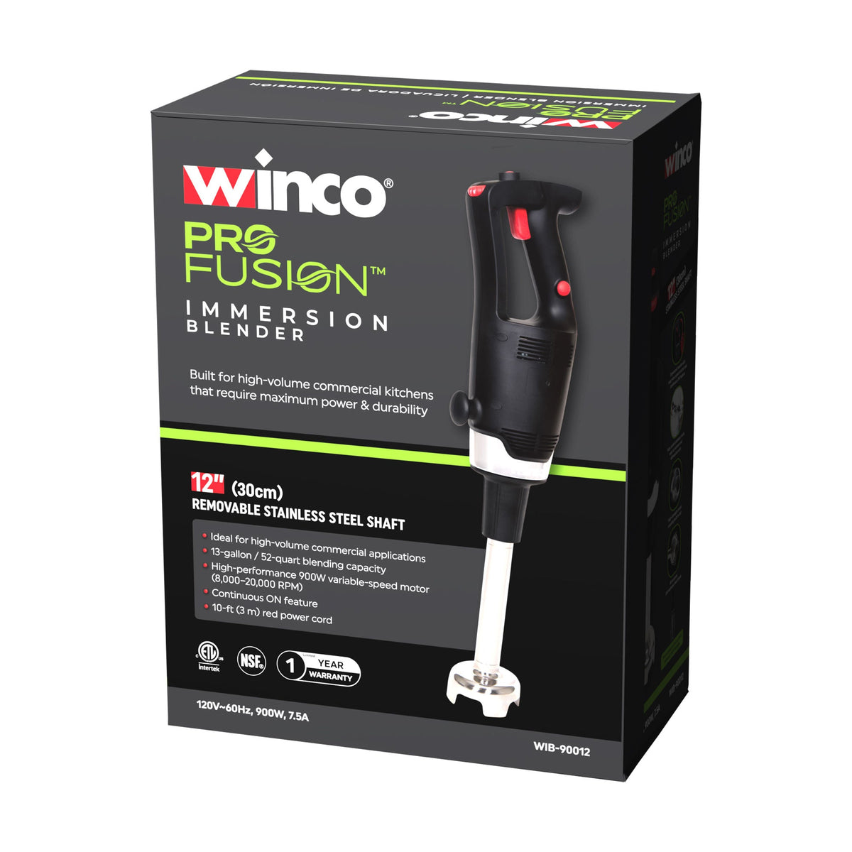 WIB-90012 - Winco ProFusion Immersion Blender with 12" Shaft