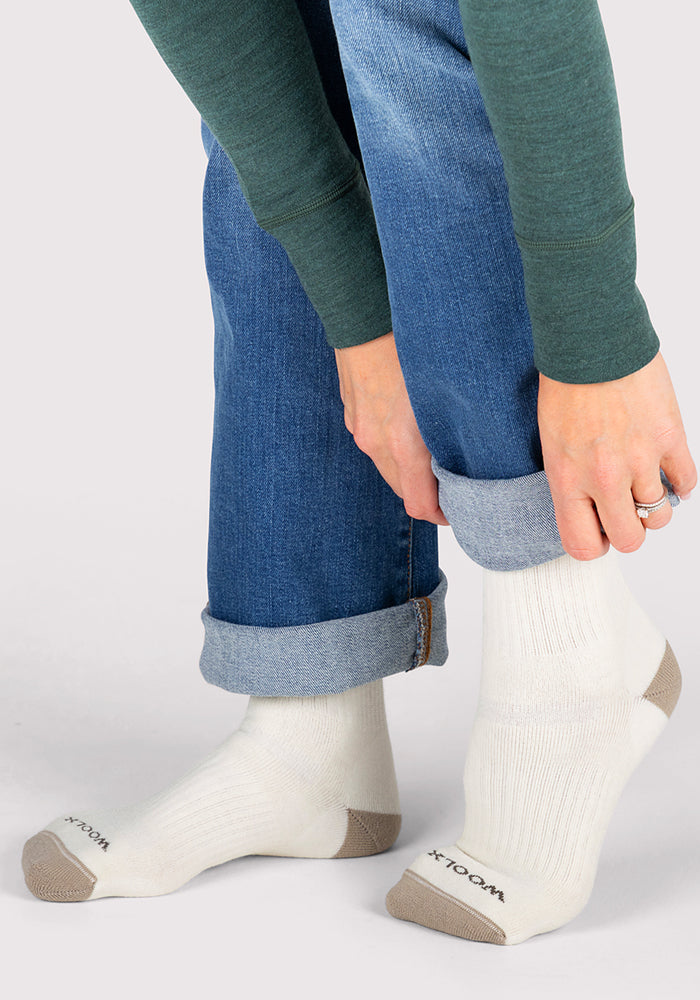 Womens Core Crew Socks - Natural