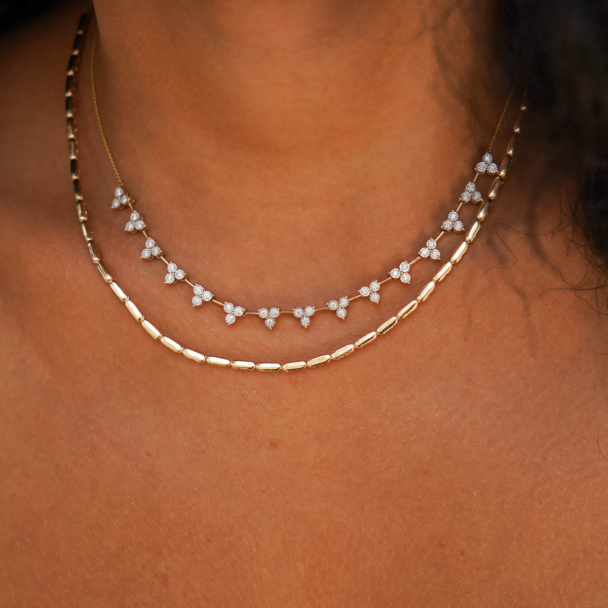 Ava Bea Interval Trio Tennis Necklace