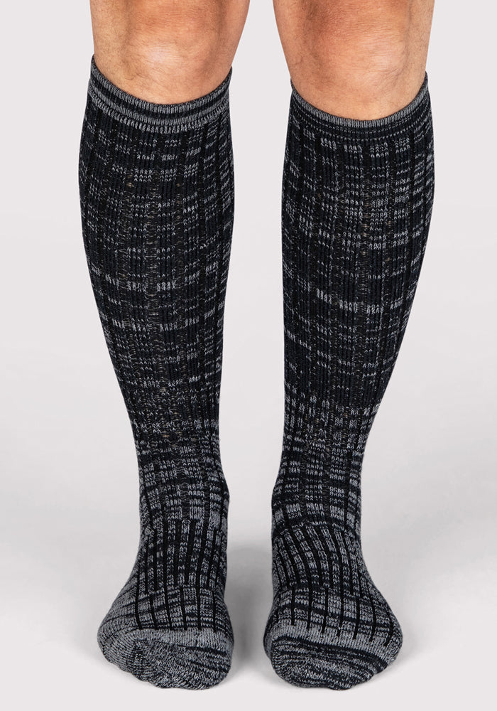 Mens Joey Mid Calf Socks - Dark Navy Marled