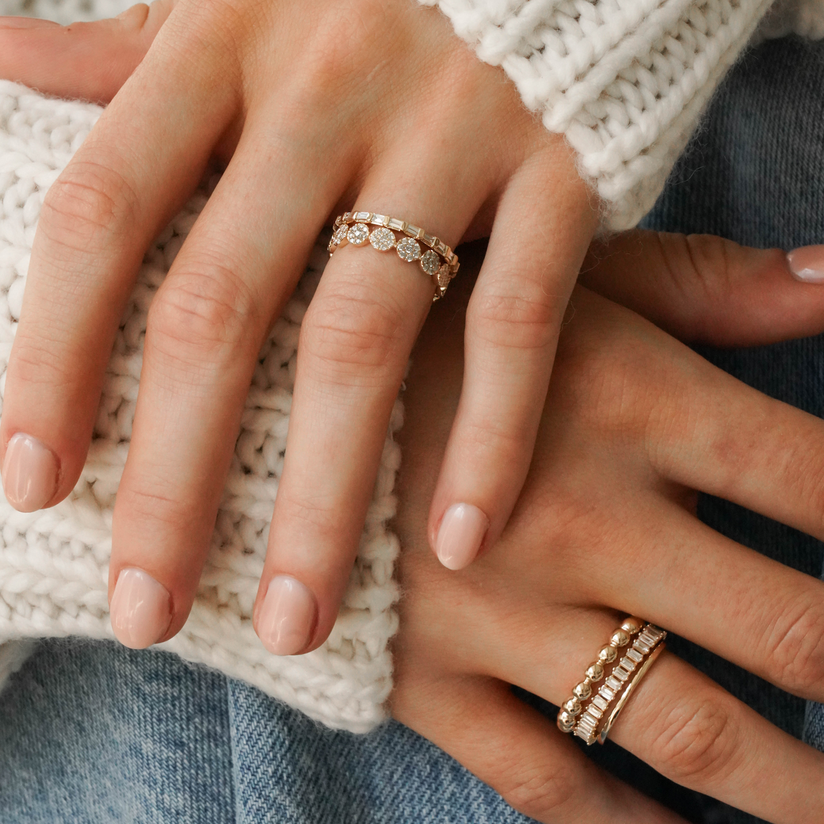 Sadie Pearl Baguette Eternity Ring