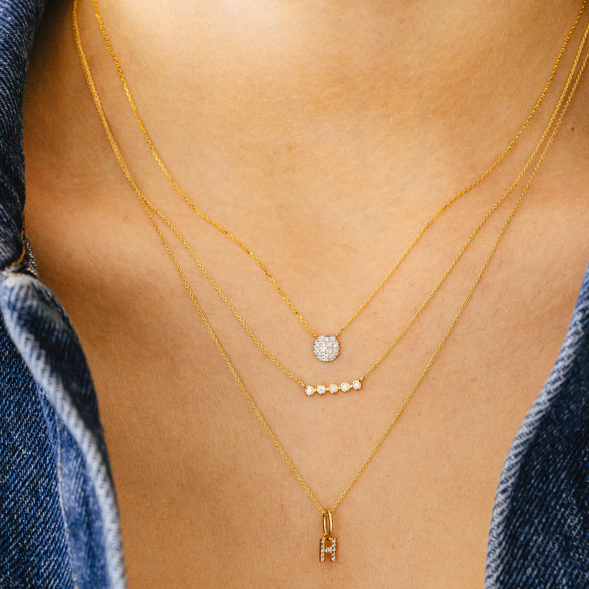 Lulu Jack Mini Bezel Bar Necklace