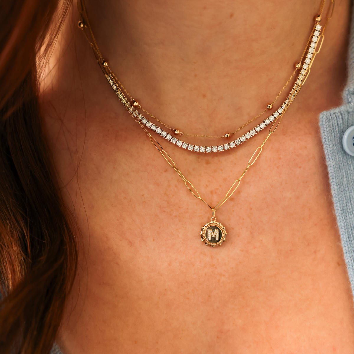 Poppy Rae Pebble Station Necklace