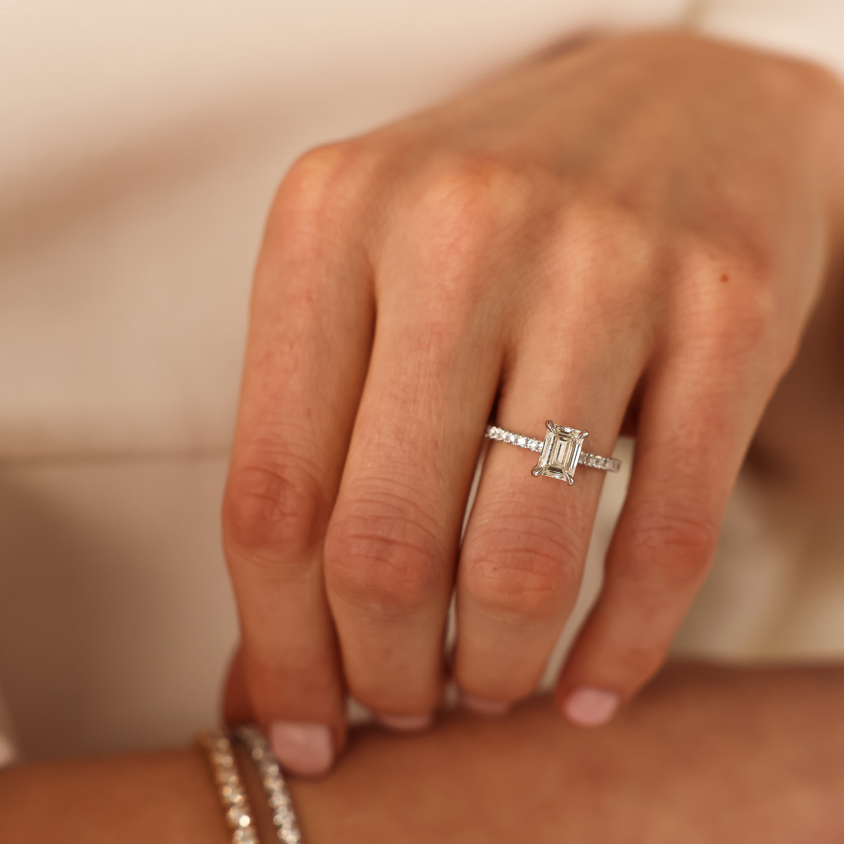 The Emerald Pavé Solitaire - 1.2 Ct