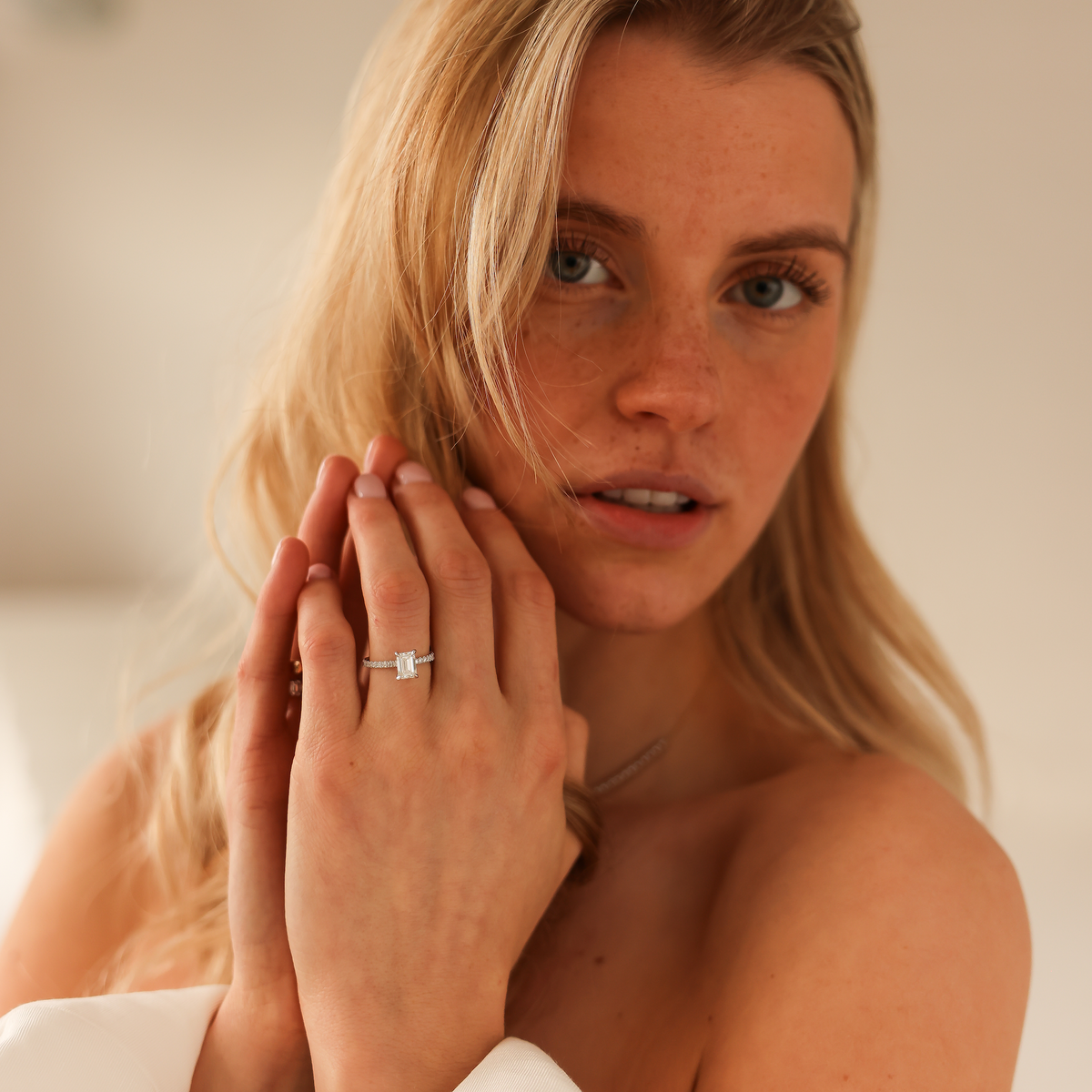 The Emerald Pavé Solitaire - 1.2 Ct