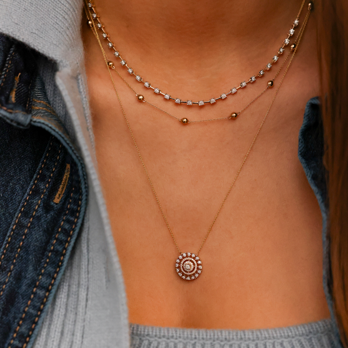 Poppy Rae Pebble Station Necklace