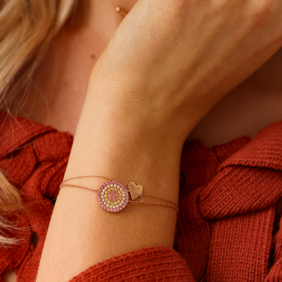 DRD Heart Bracelet - White Gold
