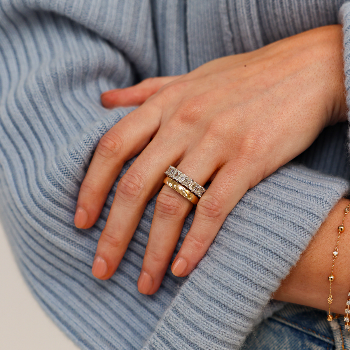DRD 0.40 Ct. Emerald Cut Diamond Eternity Ring