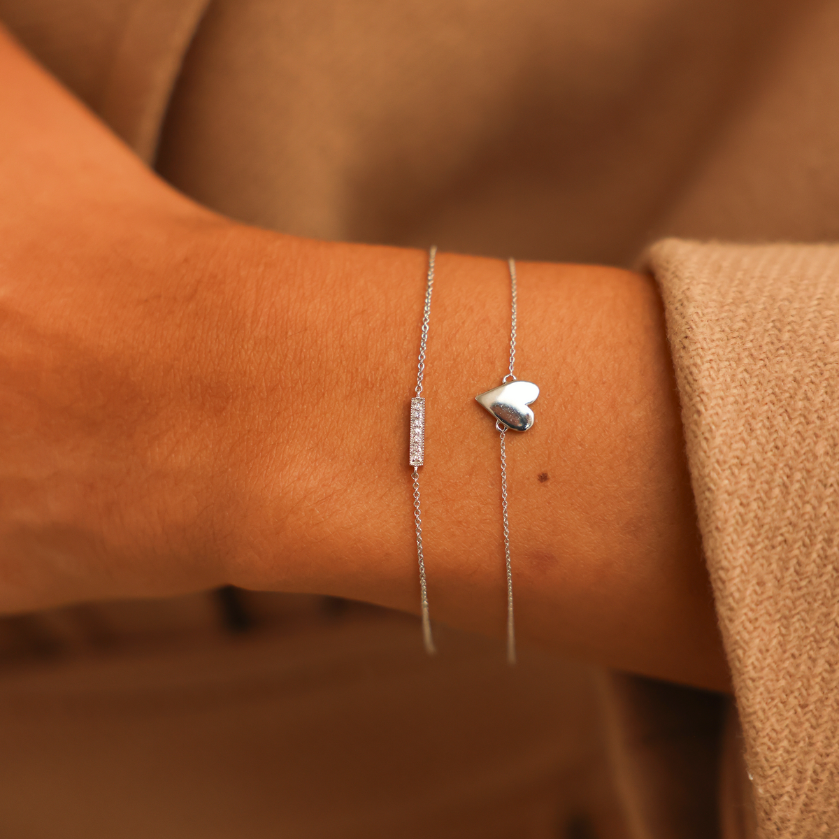 DRD Heart Bracelet - White Gold