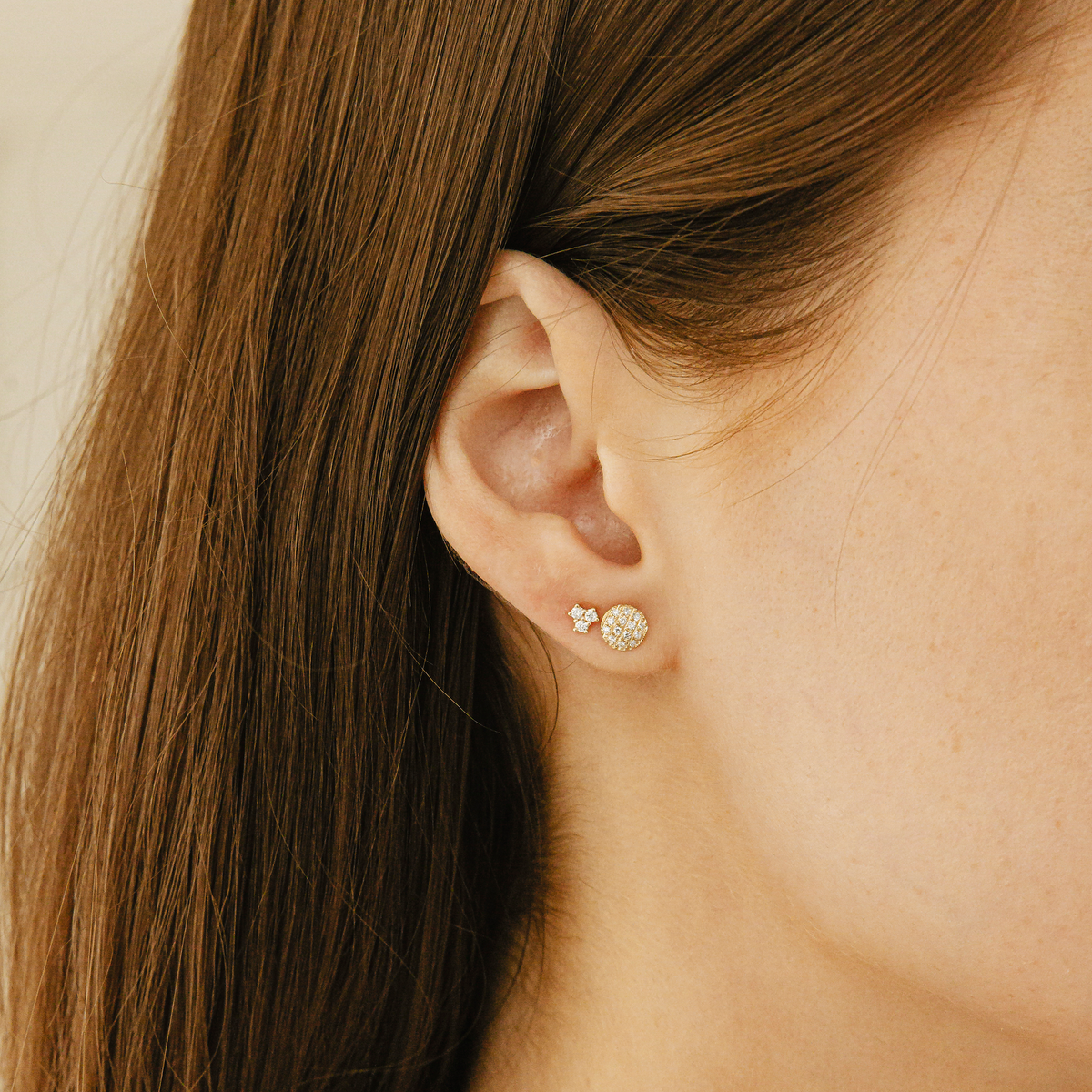 Mini Diamond Single Trio Stud