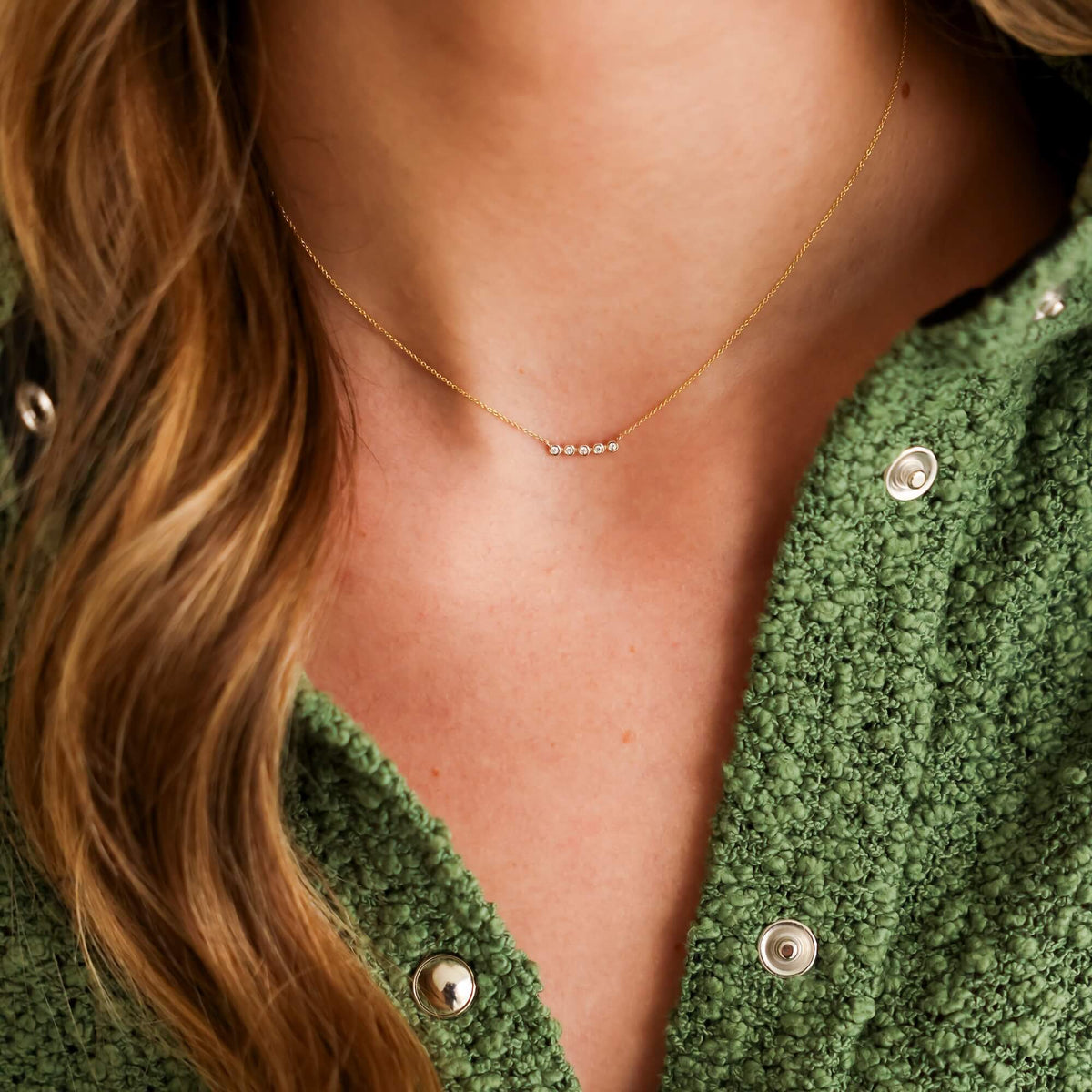 Lulu Jack Mini Bezel Bar Necklace