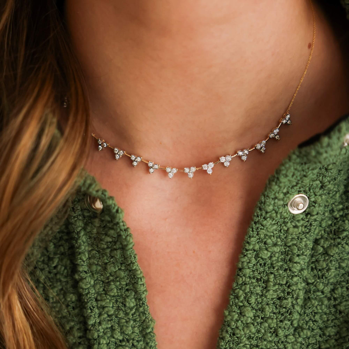 Ava Bea Interval Trio Tennis Necklace