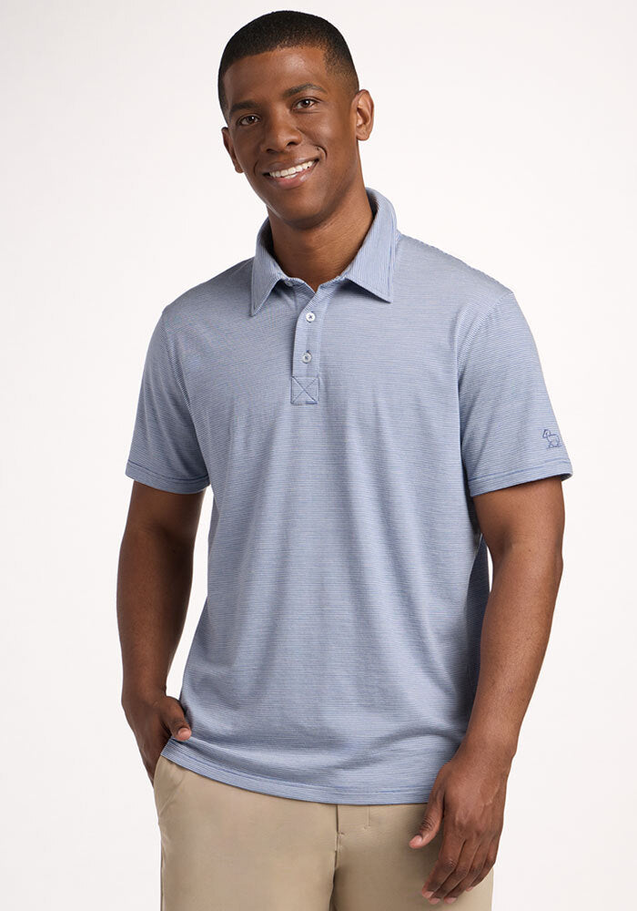 Preston Polo - Blue Sand Mini Stripe