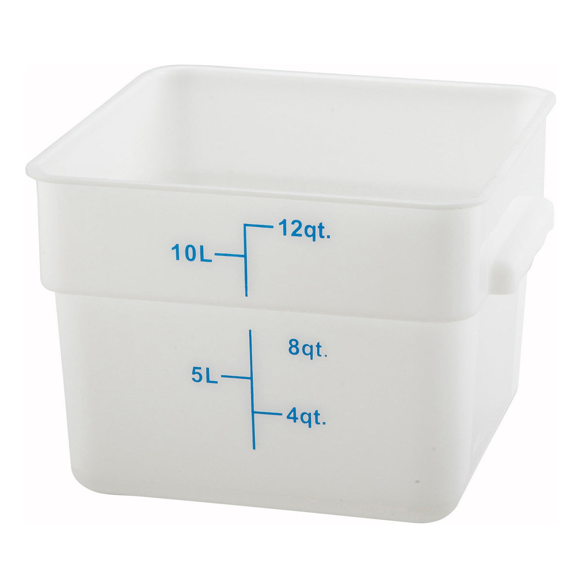 PESC-12 - Square Storage Container, White Polypropylene - 12 Quart