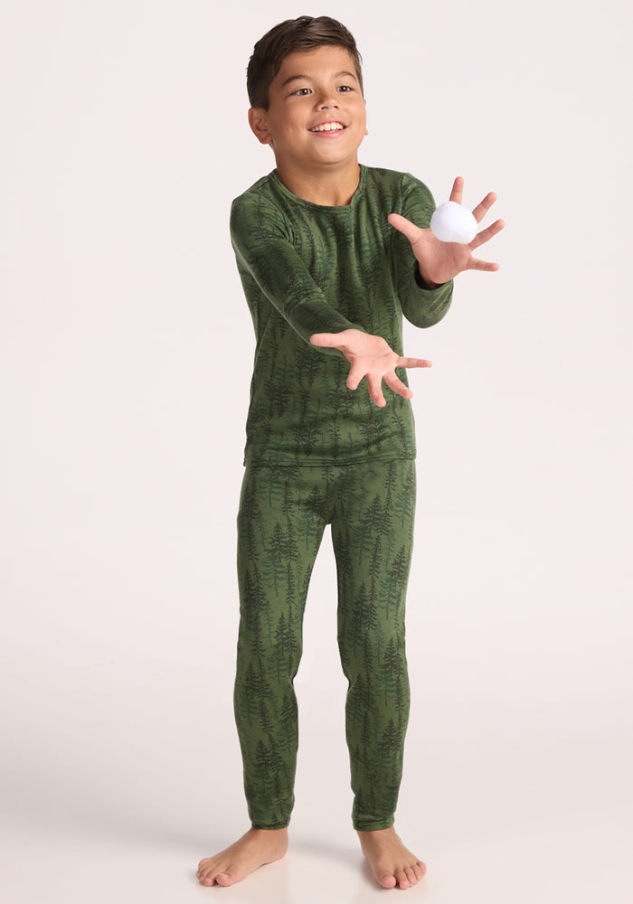 Kids Explorer Base Layer Bottoms - Forest Friends