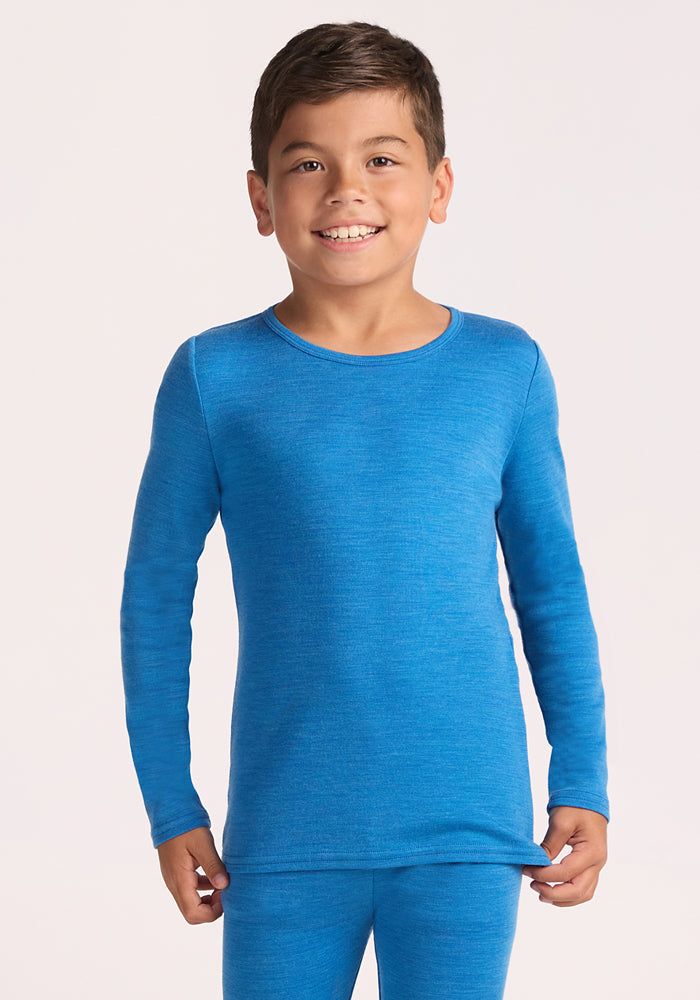 Kids Explorer Base Layer Top - Blue Razz