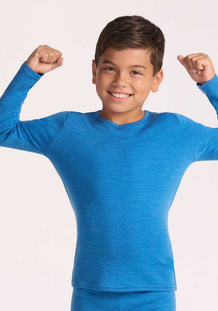 Kids Explorer Base Layer Top - Blue Razz