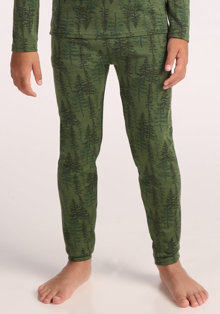 Kids Explorer Base Layer Bottoms - Forest Friends