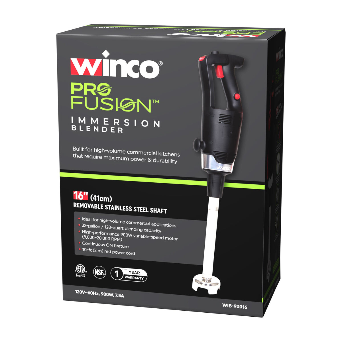 WIB-90016 - Winco ProFusion Immersion Blender with 16" Shaft