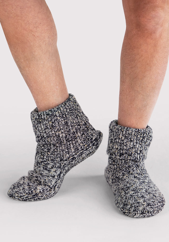 Men's Gripper Slipper Bootie - Speckled Stone