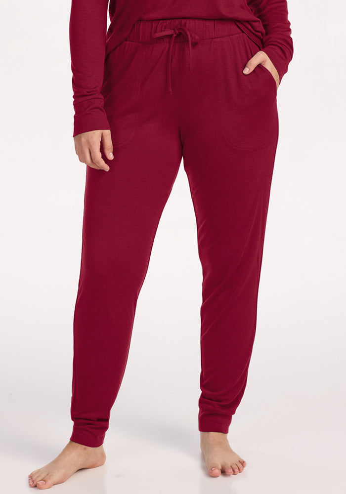 Mary Kate Lounge Pants - Beet Red