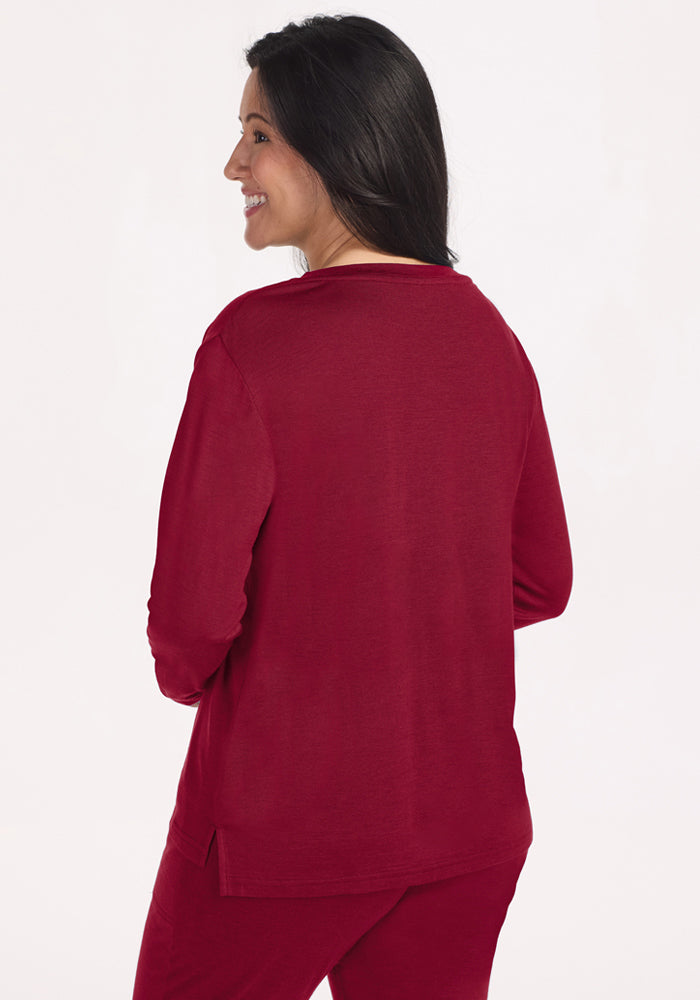 Ashlie Lounge Top - Beet Red