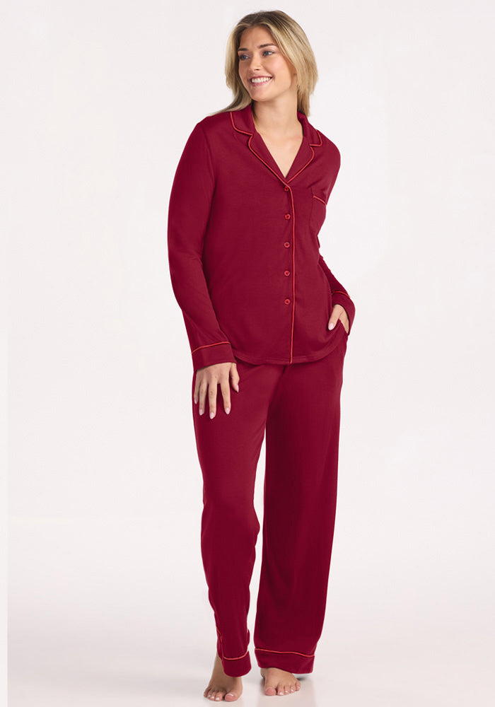 Harper FeatherTouch® Pajama Set - Beet Red