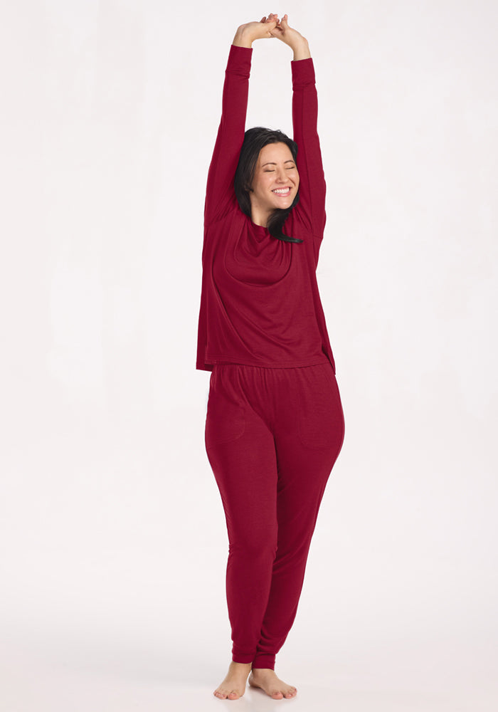 Mary Kate Lounge Pants - Beet Red