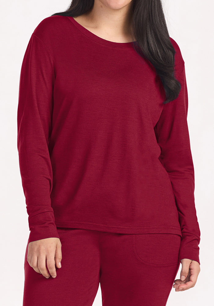Ashlie Lounge Top - Beet Red