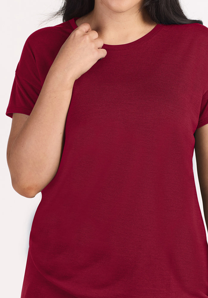 Billie Lounge Tee - Beet Red