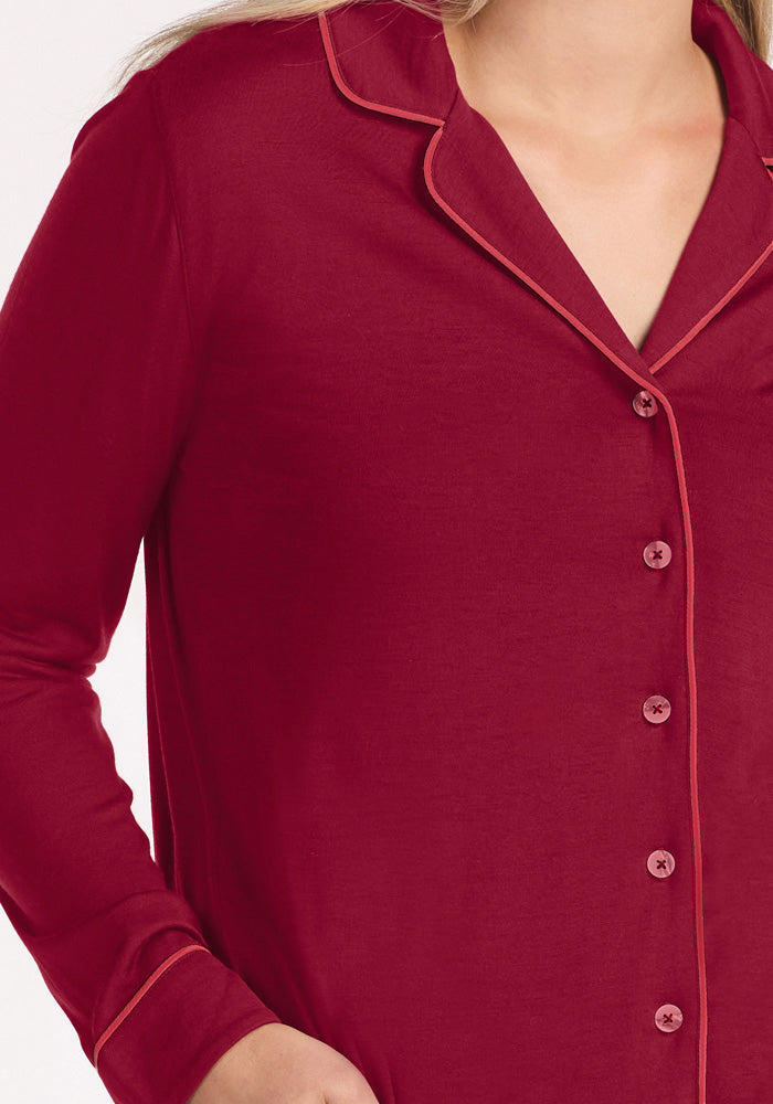 Harper FeatherTouch® Pajama Set - Beet Red