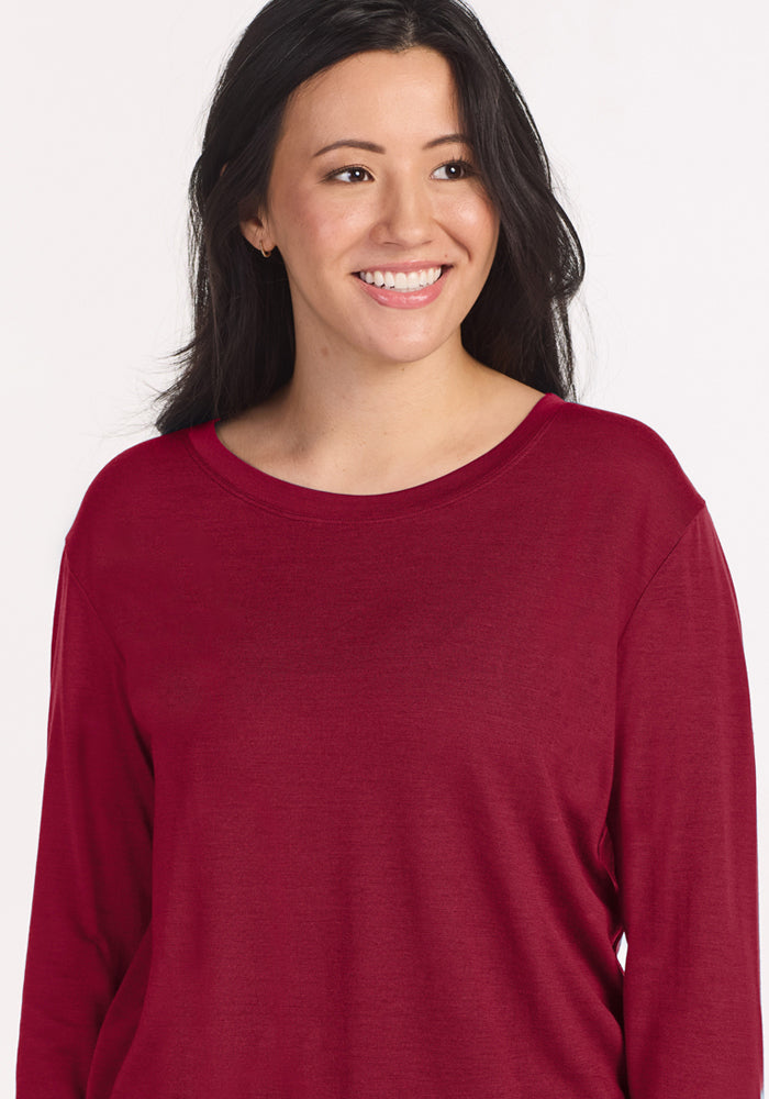 Ashlie Lounge Top - Beet Red