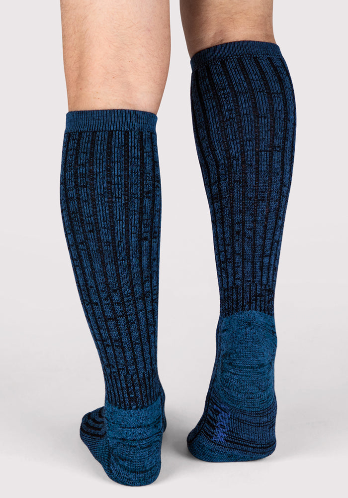 Mens Joey Mid Calf Socks - Steel Blue
