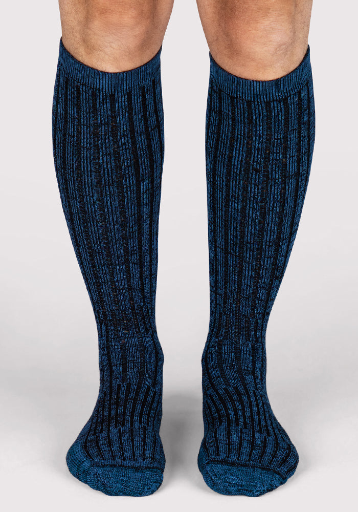 Mens Joey Mid Calf Socks - Steel Blue