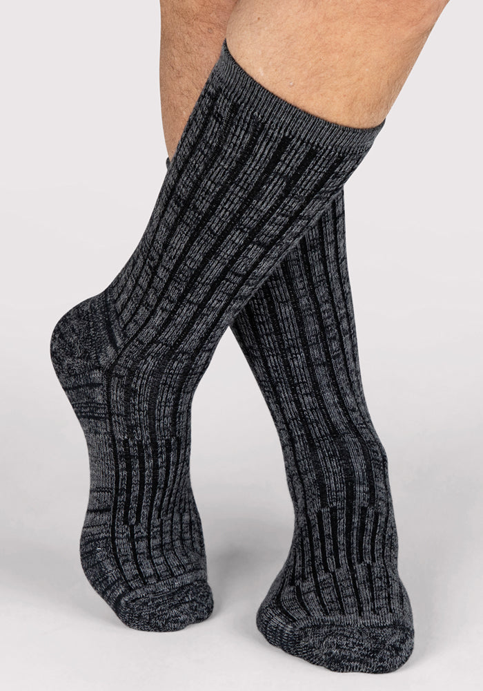 Mens Joey Crew Socks - Stone Grey