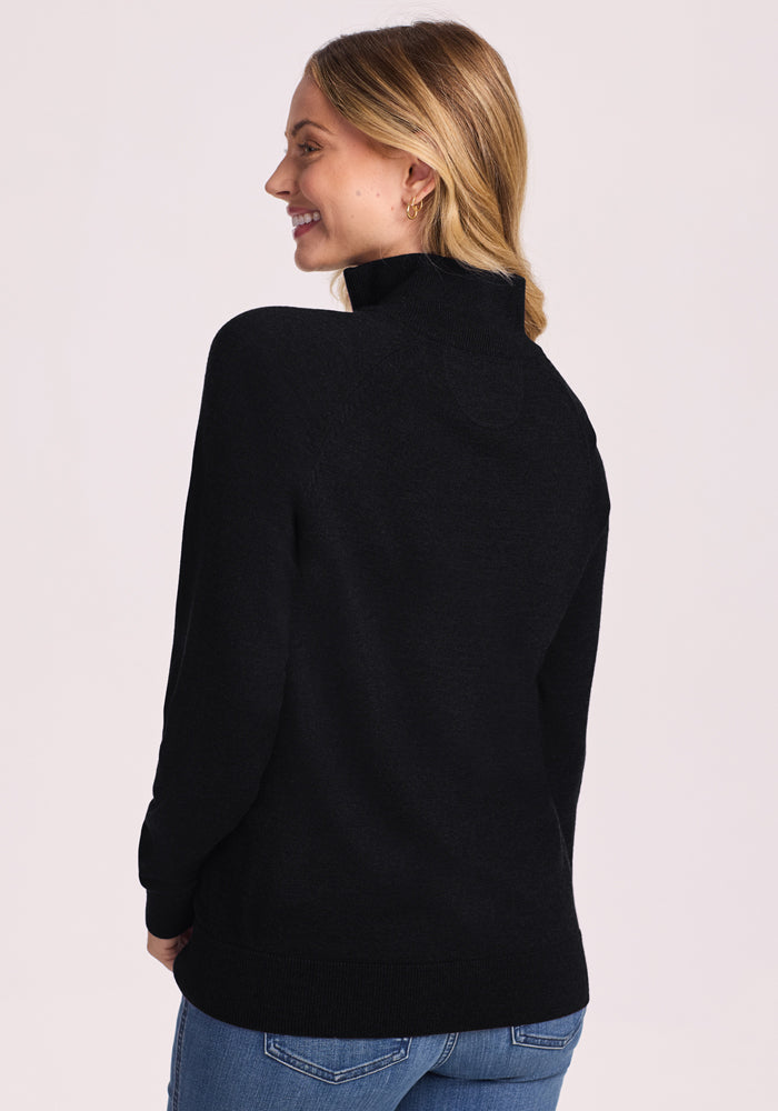 Collins 1/4 Zip Sweater - Black