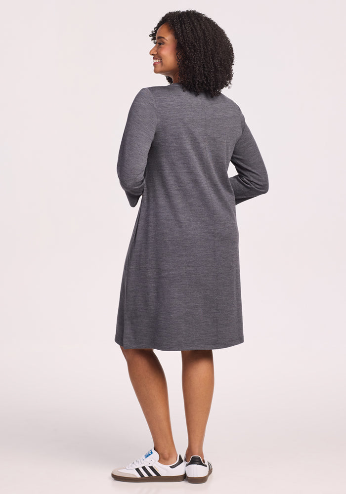 Rissa A Line Dress - Cinder Melange