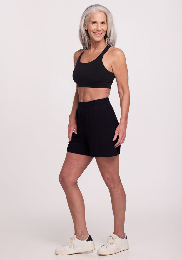 Maisey Ribbed Shorts - Black
